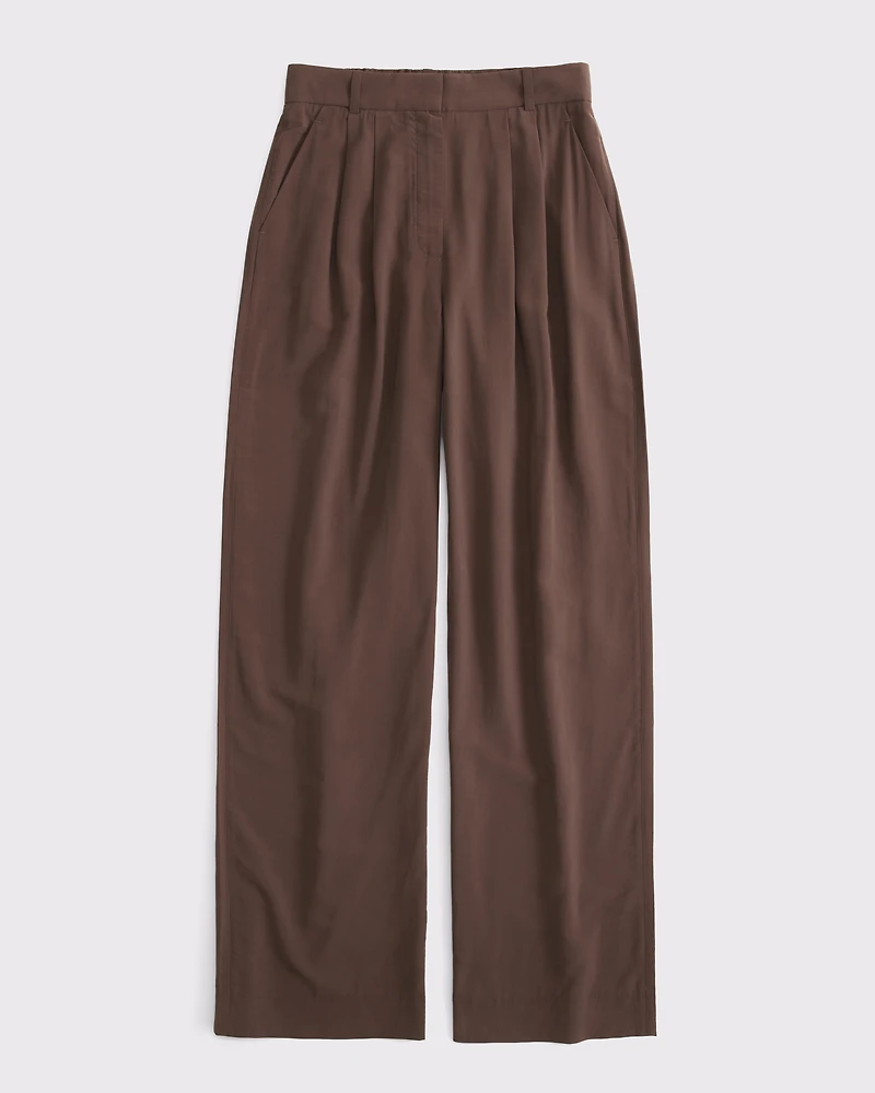 Curve Love A&F Sloane Crepe Tailored Wide Leg Pant