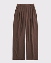 Curve Love A&F Sloane Crepe Tailored Wide Leg Pant