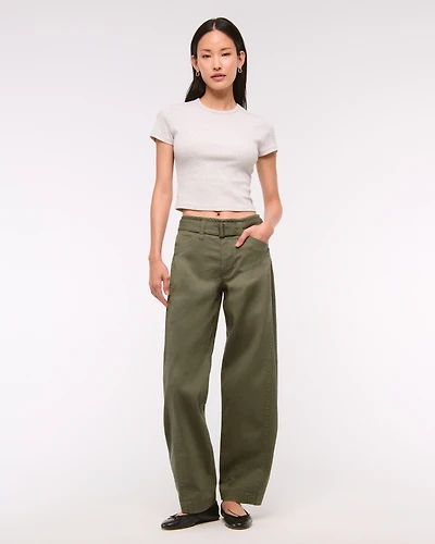 Belted Barrel Pant