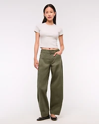 Belted Barrel Pant