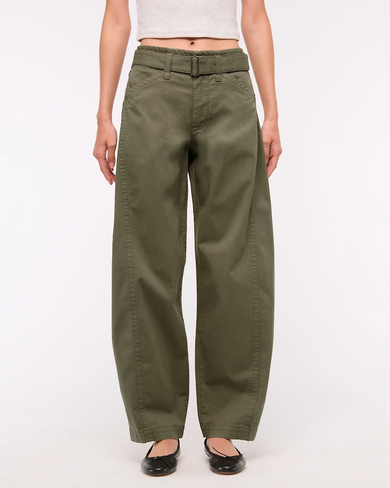 Belted Barrel Pant