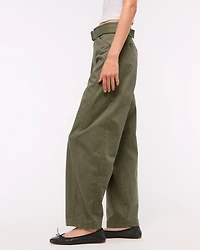 Belted Barrel Pant