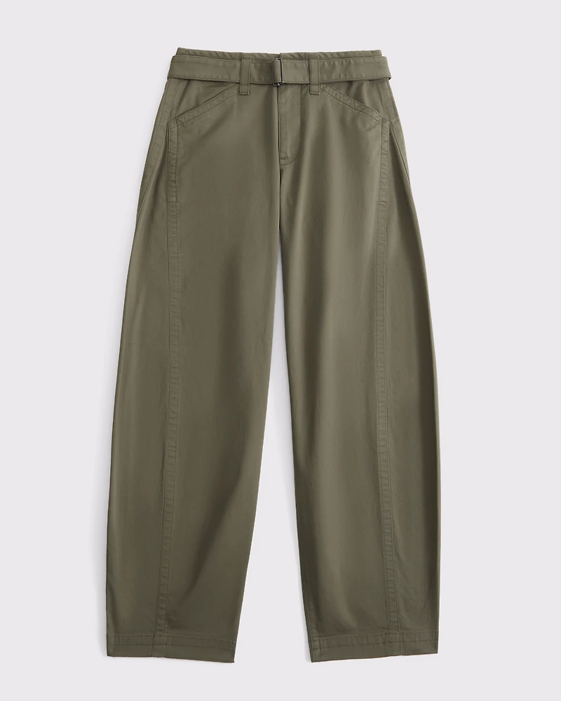 Belted Barrel Pant