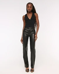 High Rise 90s Relaxed Vegan Leather Pant