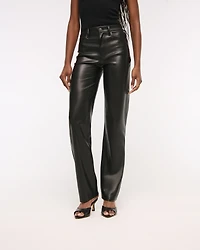 High Rise 90s Relaxed Vegan Leather Pant