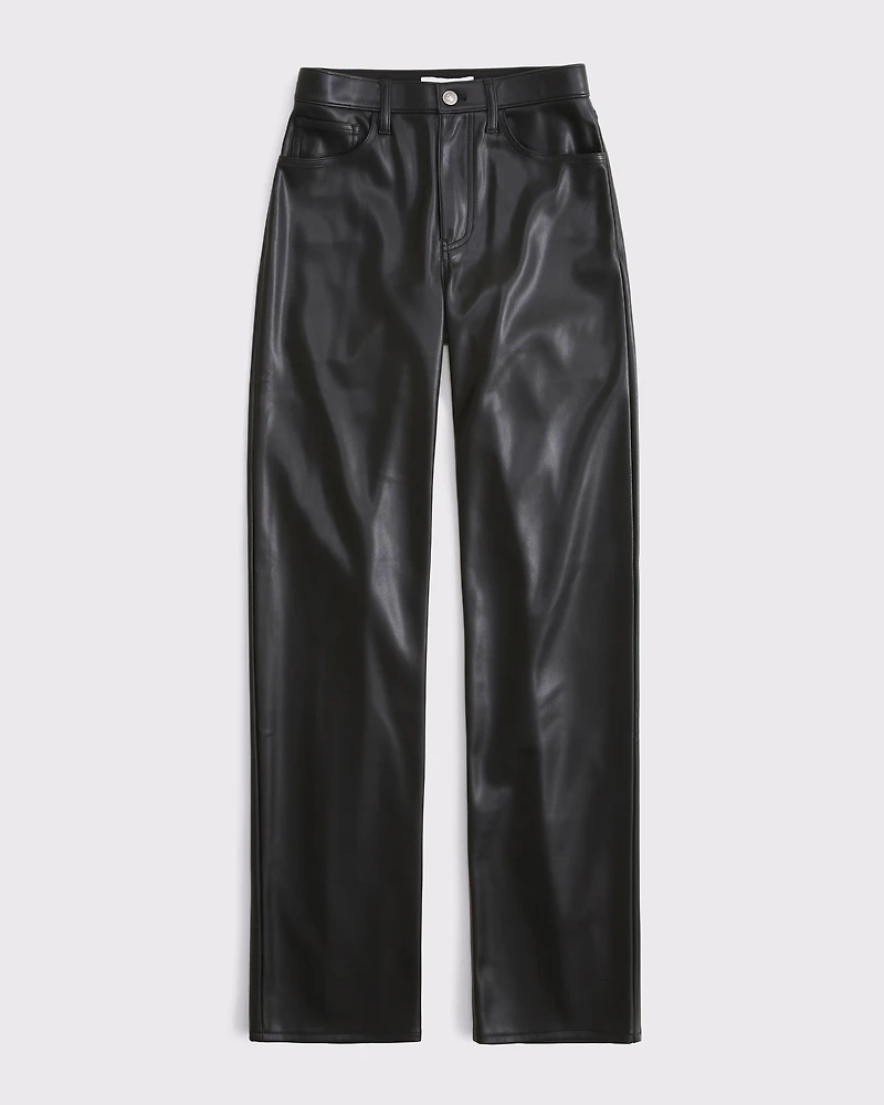 High Rise 90s Relaxed Vegan Leather Pant