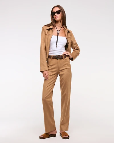High Rise 90s Relaxed Vegan Suede Pant