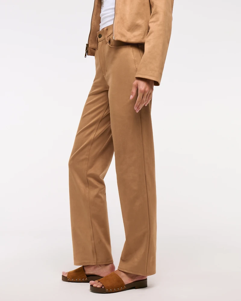 High Rise 90s Relaxed Vegan Suede Pant