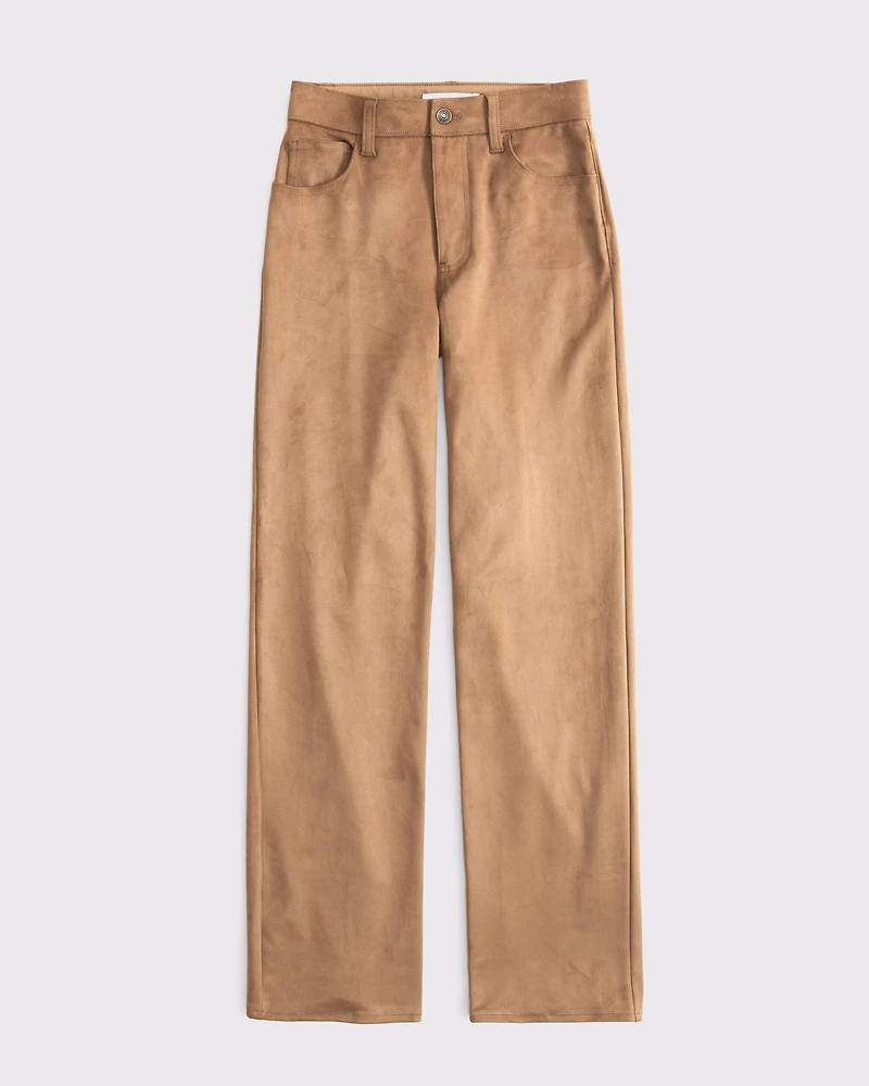 High Rise 90s Relaxed Vegan Suede Pant