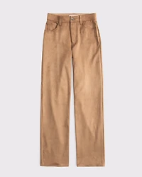 High Rise 90s Relaxed Vegan Suede Pant