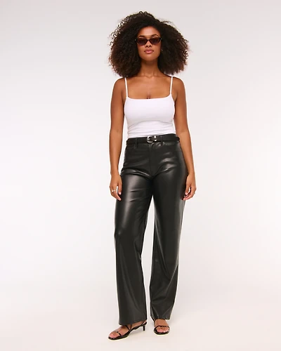 Curve Love High Rise 90s Relaxed Vegan Leather Pant