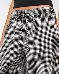 Linen-Blend Barrel Pull-On Pant