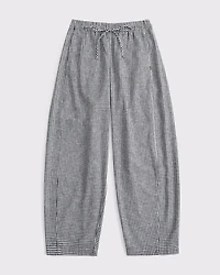 Linen-Blend Barrel Pull-On Pant