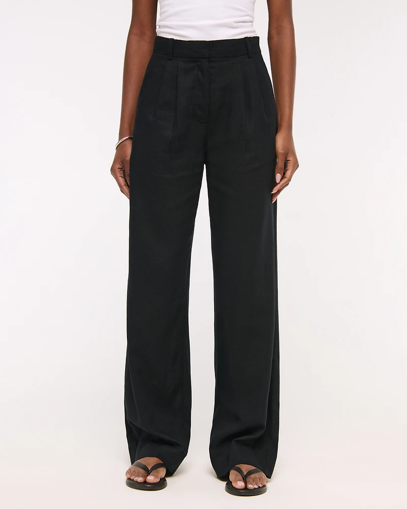 A&F Sloane Linen-Blend Wide Leg Pant