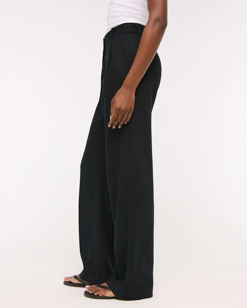 A&F Sloane Linen-Blend Wide Leg Pant