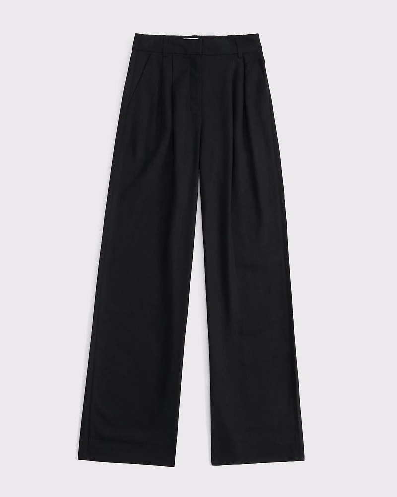 A&F Sloane Linen-Blend Wide Leg Pant