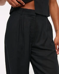 Curve Love A&F Sloane Linen-Blend Wide Leg Pant