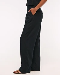 Curve Love A&F Sloane Linen-Blend Wide Leg Pant
