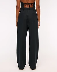Curve Love A&F Sloane Linen-Blend Wide Leg Pant