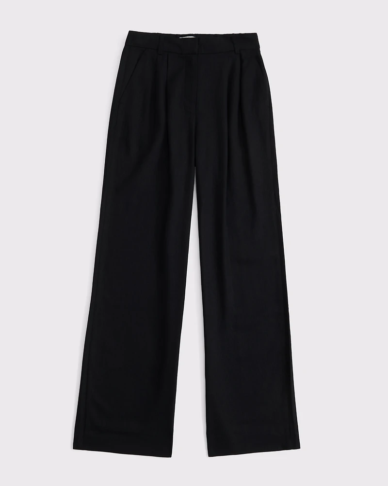 Curve Love A&F Sloane Linen-Blend Wide Leg Pant