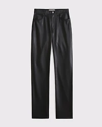 High Rise 90s Straight Vegan Leather Pant