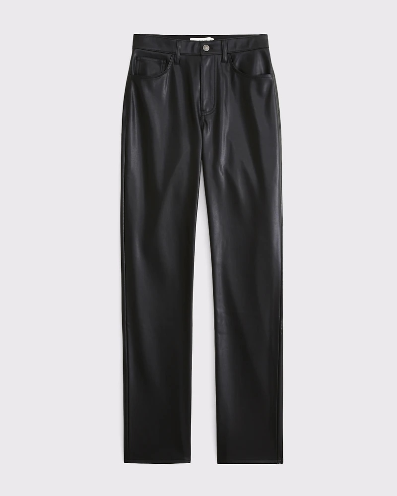 Curve Love High Rise 90s Straight Vegan Leather Pant
