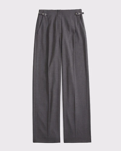 A&F Sloane Tailored Hardware Wide Leg Pant