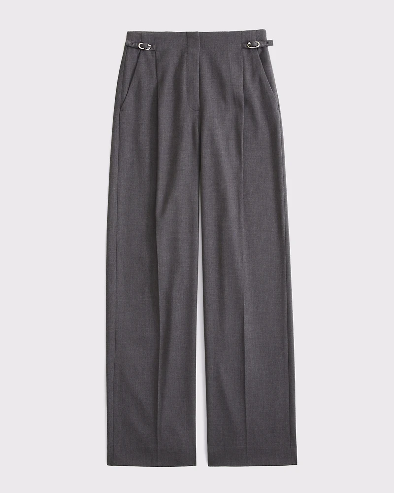 A&F Sloane Tailored Hardware Wide Leg Pant