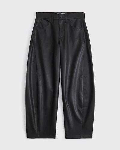 Vegan Leather Barrel Pant