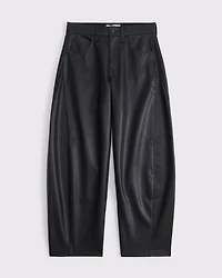 Vegan Leather Barrel Pant