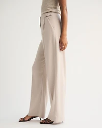 Curve Love A&F Sloane Tailored Hardware Wide Leg Pant