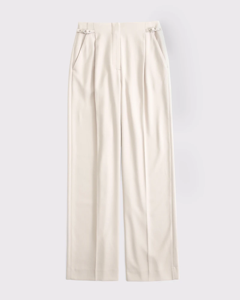 Curve Love A&F Sloane Tailored Hardware Wide Leg Pant