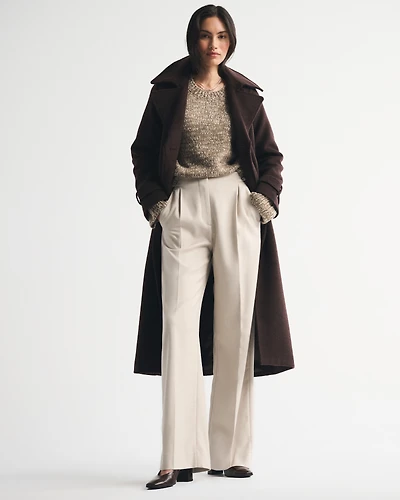 A&F Sloane Tailored Hardware Wide Leg Pant