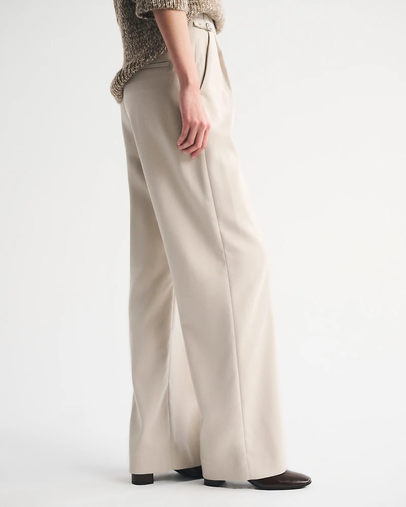 A&F Sloane Tailored Hardware Wide Leg Pant