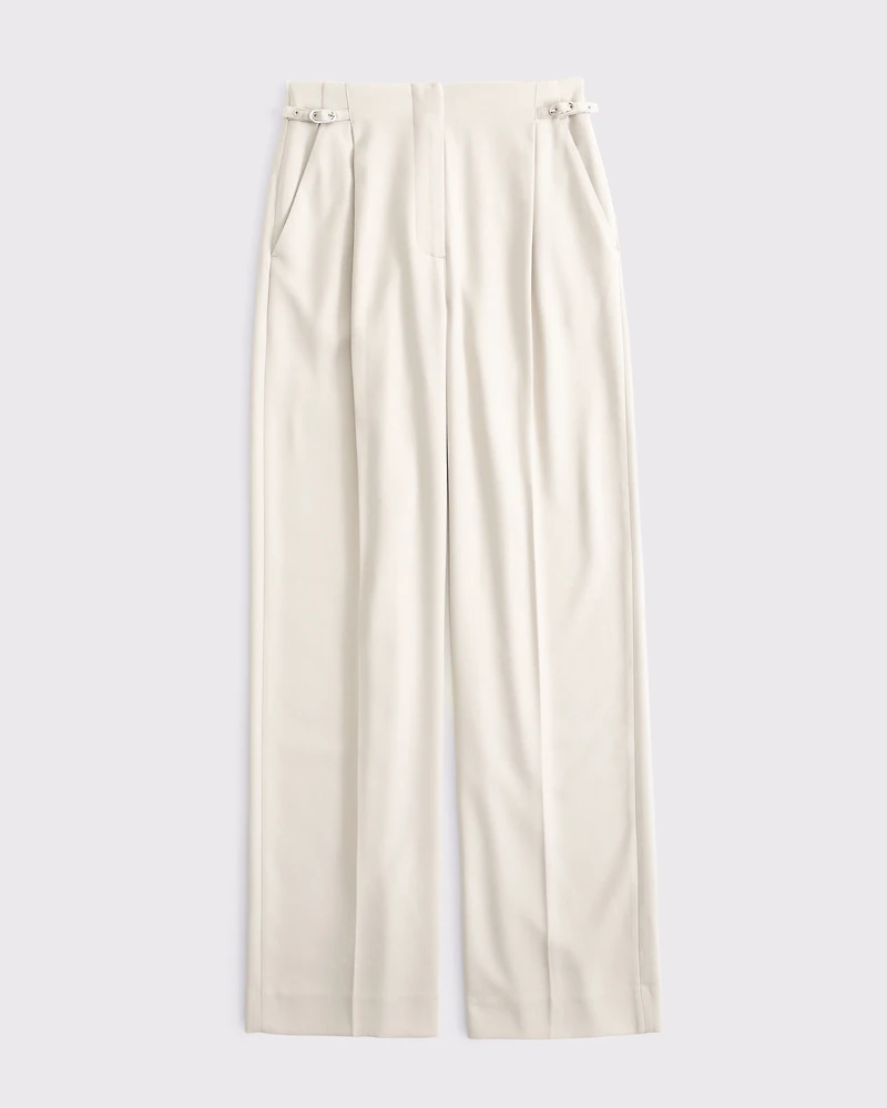 A&F Sloane Tailored Hardware Wide Leg Pant