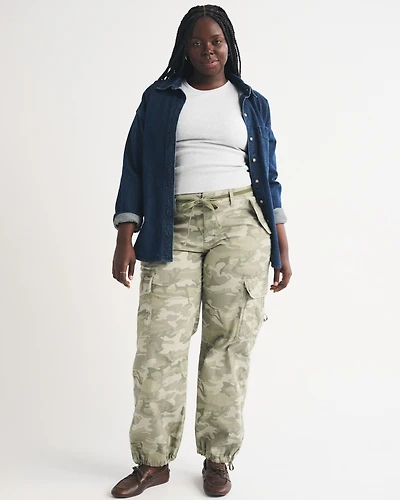 Curve Love Low Rise Ultra Loose Cargo Pant