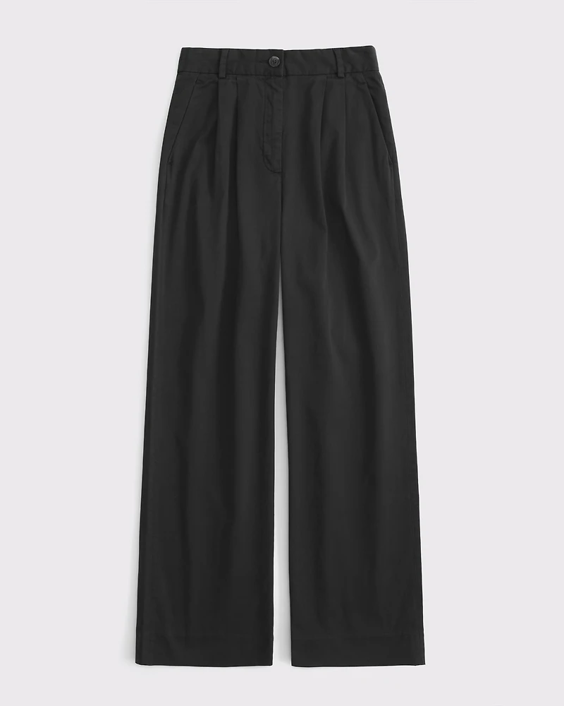 A&F Sloane Twill Tailored Wide Leg Pant