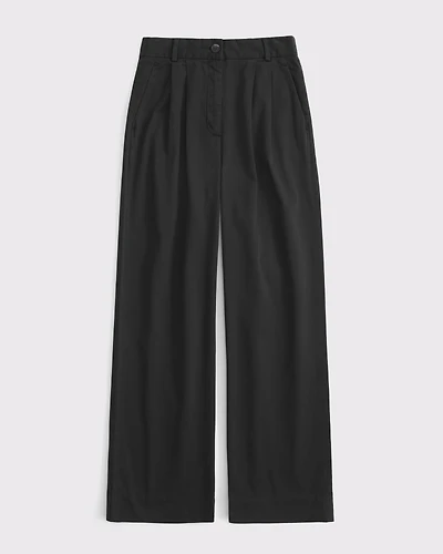 A&F Sloane Twill Tailored Wide Leg Pant