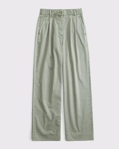 A&F Sloane Twill Tailored Wide Leg Pant