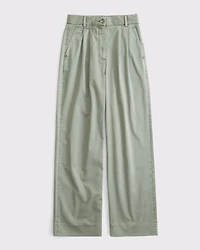 A&F Sloane Twill Tailored Wide Leg Pant
