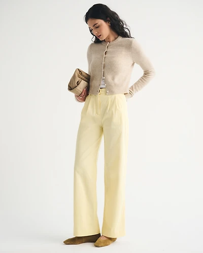 A&F Sloane Twill Tailored Wide Leg Pant
