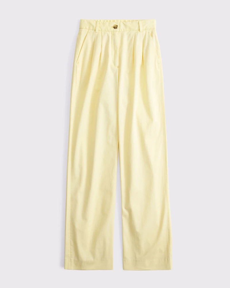 A&F Sloane Twill Tailored Wide Leg Pant