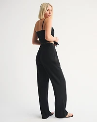 A&F Sloane Linen-Blend Tailored Wide Leg Pant