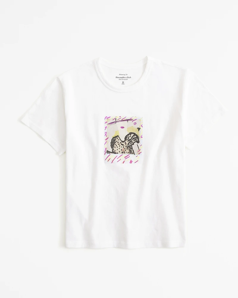 Short-Sleeve Maripol Graphic Skimming Tee