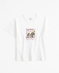 Short-Sleeve Maripol Graphic Skimming Tee