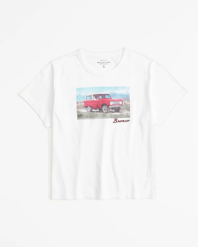 Short-Sleeve Bronco Graphic Skimming Tee