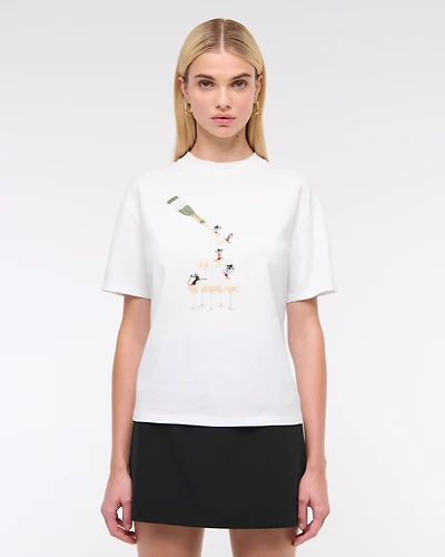 Champagne Skiers Easy Graphic Tee