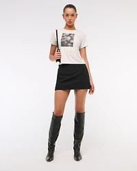 Short-Sleeve Disco Ball Graphic Skimming Tee
