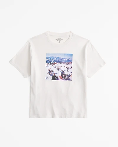 Short-Sleeve Ski Tag Graphic Relaxed Tee