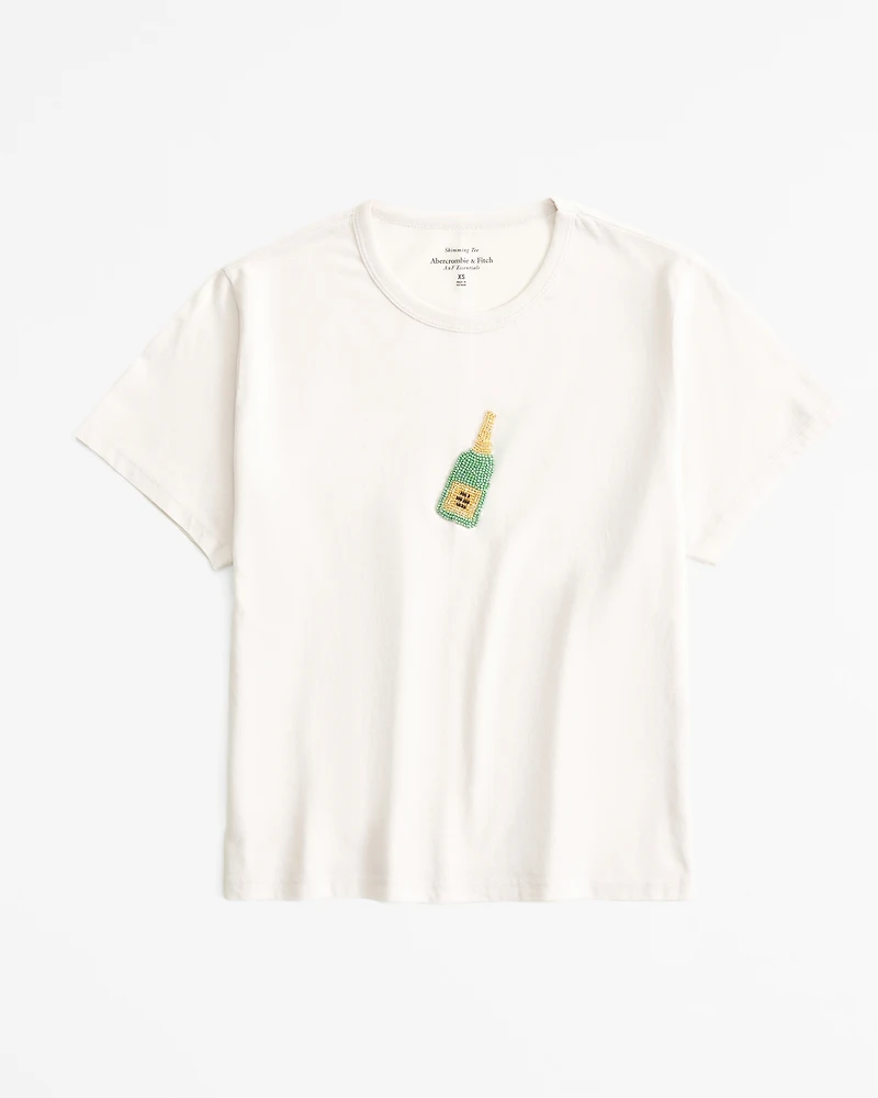 Short-Sleeve Martini Graphic Skimming Tee